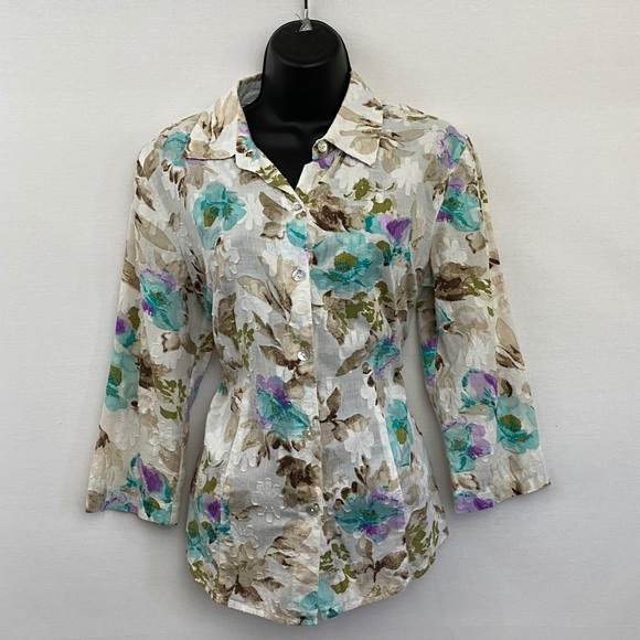 Chico's Tops - Additions by Chico’s Floral Blouse Sz 1 (Med) O-68